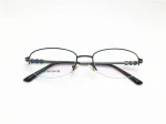 Fashionable upscale brand new eyeglass frame wholesale ladies ultra light half frame optical metal glasses frame  518