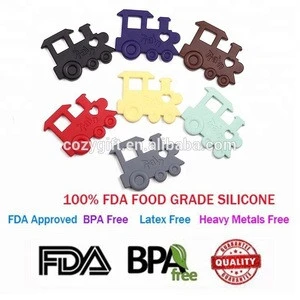 FDA Silicone Safety Chewable Baby Teether ,The Train Shape ,Silicone Teething Toys For Sensory Needs Kids And Teething Baby