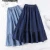 Import Female A-Line Long Denim Skirt Pockets Women High Waist Midi Jeans Skirts Dark Blue,Light Blue Plus Size Skirt from China