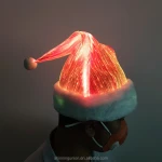 Fiber Optic Fabric Light Up Christmas Santa Hat with LED Lights