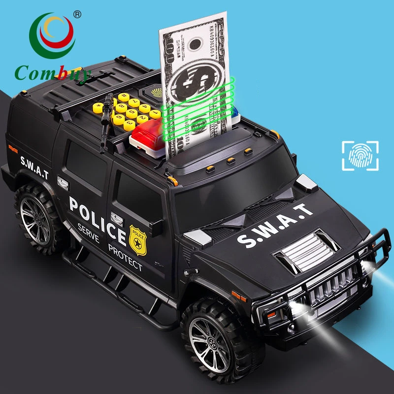 Fingerprint intelligent save money toy armored car piggy bank
