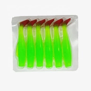 Fishing Lure 80mm 5g T Tail TPR Material Many Colors TPR soft worm Bait Paddle Tail Lure enviroment friendly