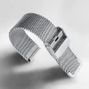 Flexible bending Customized 20mm silver mesh watch bands for watch accessories supplier