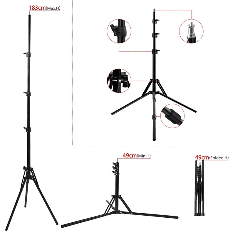 Foldable LED ring light tripod strong metal stand with wholesale price