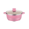 Forged aluminum rectangular aluminum pot lower soup pot/casserole with glass lid/cast aluminum casserole
