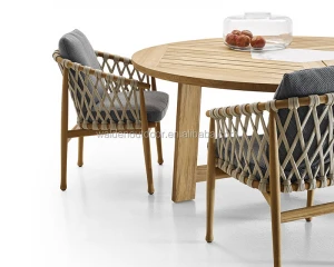 Foshan Walden New Collection Dining Room Furniture/Wooden Dining Table Room Sets/ Rope Dining Chair (DH-X1028)