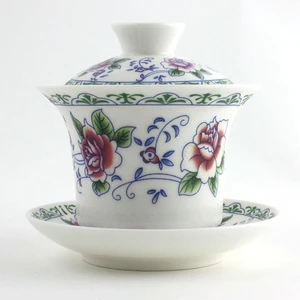 Free Sample Chinese Ceramic Traditional Carving Tea Set With Tea Cup And Saucer Stands