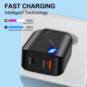 Free Shipping 1 Sample OK Amazon Hot Sale Travel Adapter 18W PD Fast Charger QC3.0 USB Mobile Phone Charger 3A USB Wall Charger