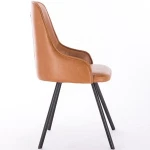 French Faux Leather Velvet Metal Modern Accent Restaurant Living Room Dining Chair for Dining Table
