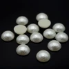 Frosted Cotton White ABS Flat Back Half Pearl Beads