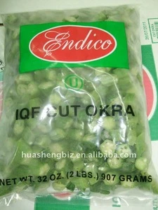Frozen okra cut&amp;sliced and iqf vegetable