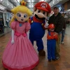 funny Peach princess and Super Mario mascot costume for sale