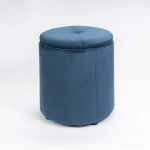 Furniture fabric EZ storage ottoman chair  with removable lid