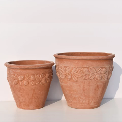 Garden decoration terracotta pot, ceramic pot.clay garden planter. Pottery flower pot