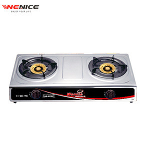 Gas stove Double  burner with 0.3mm stainless steel panel home use/commercial/outdoor gas cooker/cooktop
