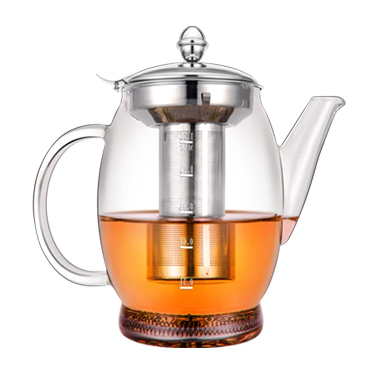 Glass Teapot with basket infuser tea pot sets ceramic chinese