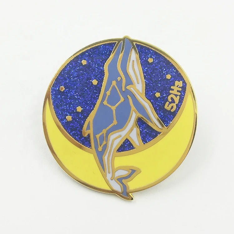 Gold metal lapel pin dragon enamel pin custom design pin badges