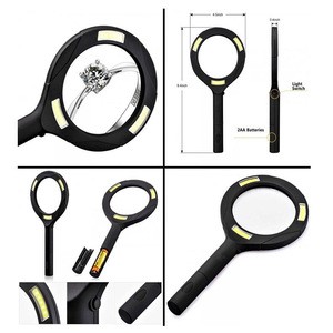 Goldmore LED Handheld Magnifying Glass   with Light Magnifying Glass with 3 Bright LED COB Lights for Inspection,reading