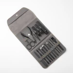 Gracedo Odm&Oem Best Sale 12Pcs Custom Leather Manicure Finger Nail Clipper Set