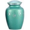 GREEN PAW PRINTS PET CREMATION URNS FOR HUMAN ASHES | DOG URNS | CAT URNS