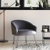 grey accent velvet fabric chair with metal leg dining room hotel upholstered customized modern