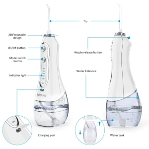 H2ofloss 300ml Oral Care Cordless Portable Teeth Cleaning Dental Oral Irrigator Waterflosser Electric Water Flosser