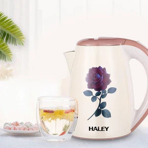 Haley High quality 2.2L 1800W home appliances Discolored print food-grade stainless steel electric water kettle price