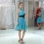 Import Halter Chiffon Party Dress Short Length Halter Homecoming Dress With Black Flower Sash On The Waist from China