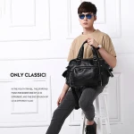 Handbag for Man Shoulder Briefcase Bag PU Leather Tote Laptop Business Boston Duffel Crossbody Bag