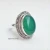 Import handmade mothers day  gemstone womens jewelry 925 sterling silver green onyx ring from India