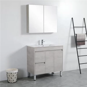 Hank Keith 900mm Modern Bathroom Vanity Lacquer Paint PVC Cabinet With Metal Legs