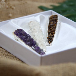 healing stone gems fashion best-selling positive energy healing stone natural crystal hair clip