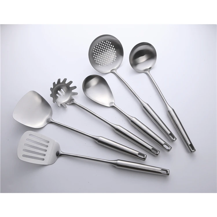 Heavy duty 18-8 hollow handle kitchen stainless steel cooking utensils tool set