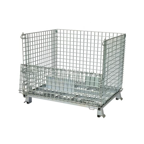 Heavy Duty Industrial Stackable Storage Containers Metal Pallet Cage