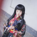 Hell Girl Yan Moai Vibrating Sleeve Kimono Gorgeous Original Adult Anime Cosplay Costume