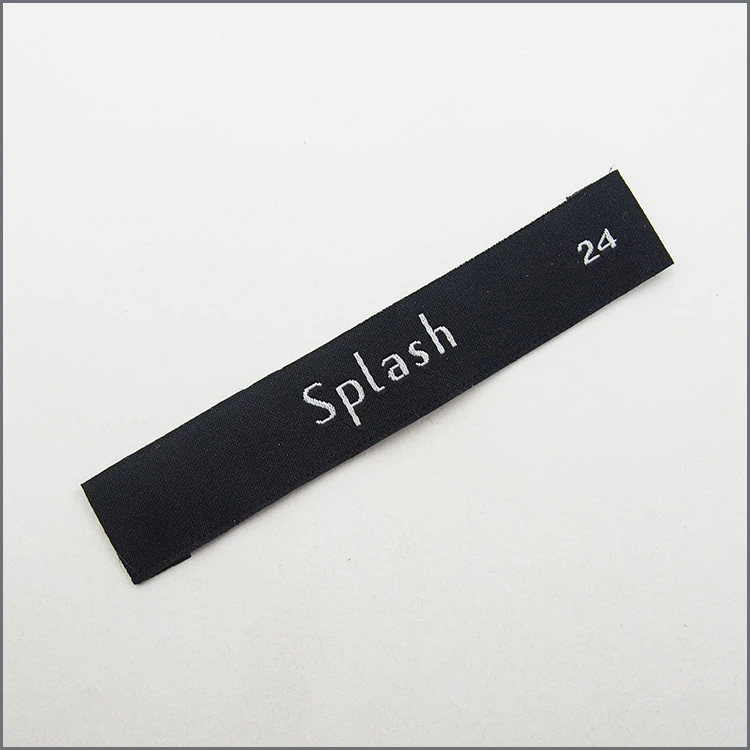 High Density Damask Polyester Custom Garment Woven Label For Clothing