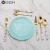 High-end marble handle cutlery set gold plated stainless steel flatware set