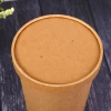 High-grade thickened disposable Kraft paper soup bowl snacks noodle takeaway package soup paper cup with lid