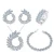 High Grade White CZ Zirconia Leaf Earrings Necklace Bracelet Rings Set Women Bridal Wedding Jewelry Set
