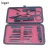 Import High quality 12 in 1 black manicure set PU leather bag nail clipper kit from China