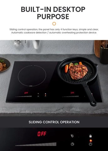 High Quality 2 Burner 2.2 Kw Induction Stove Hob Built-In Desktop Infrared Cooker Dc Induction Cooktop Cooker Induction Cookers