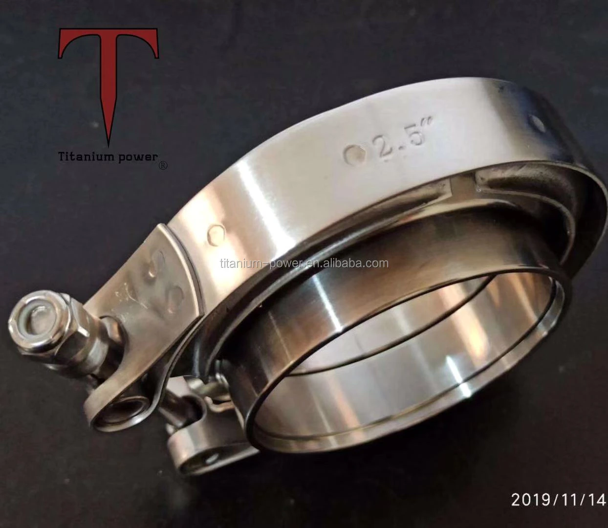 High quality 2.5inch 3inch 3.5 inch 4 inch gr2 titanium v band clamp set with flange