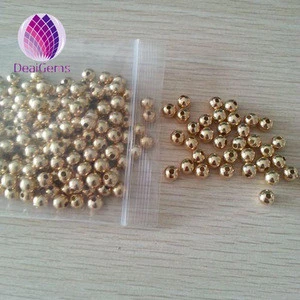High quality 6mm 24k gold plated solid 925 silver round beads