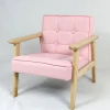 High quality colorful home furniture children&#39;s wooden PU seater sofa