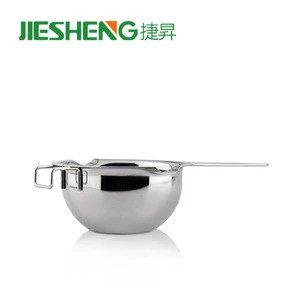 High quality commercial metal fondue pot stainless steel chocolate melting pot with handle