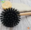 High Quality Hot Selling Wooden Bamboo Handle Natural Plastic Fiber Dish Cleaning Brush for Kitchenwares