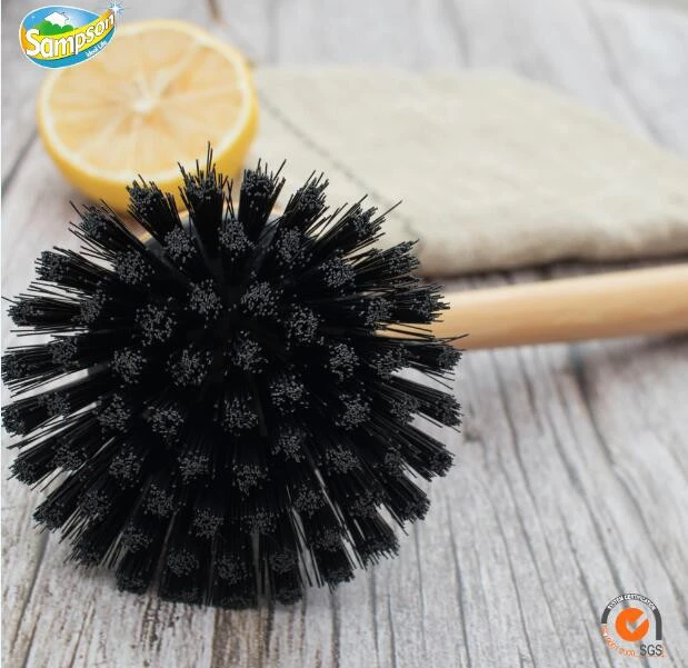 High Quality Hot Selling Wooden Bamboo Handle Natural Plastic Fiber Dish Cleaning Brush for Kitchenwares