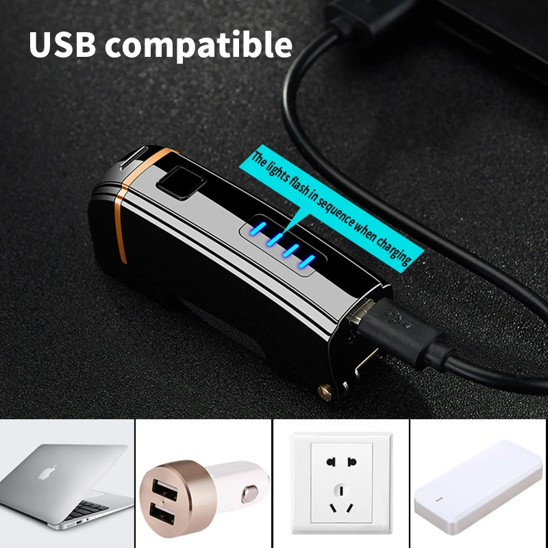 High Quality Multifunctional Utility Folding Knife usb lighter rechargeable arc lighter Portable camping survival tool