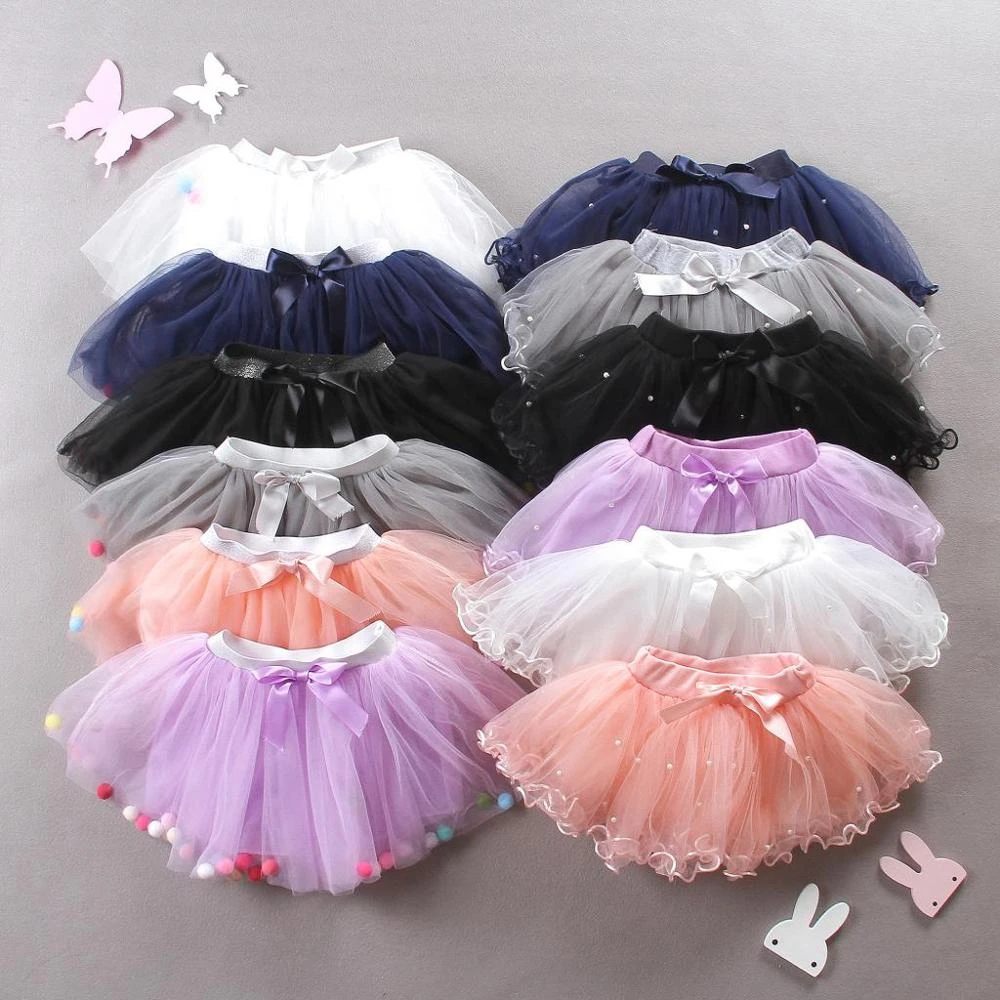 High quality pink color fancy baby girls mini skirt