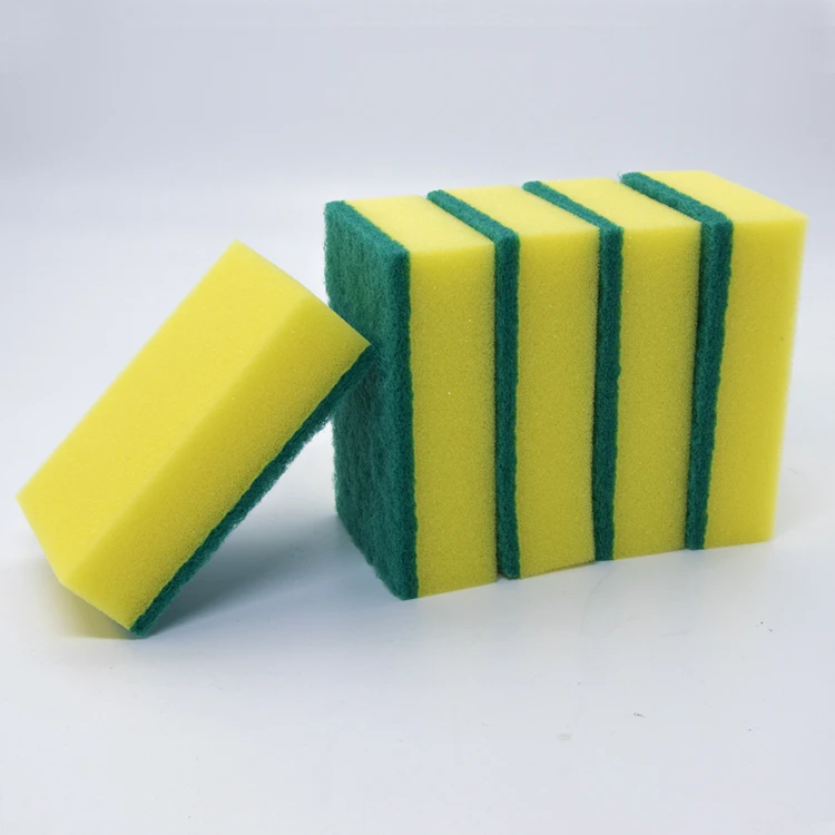 High quality polyurethane green scouring pad cleaning sponge for kitchen